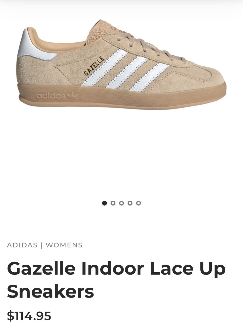 adidas Women's Beige Gazelle Fashion Sneakers